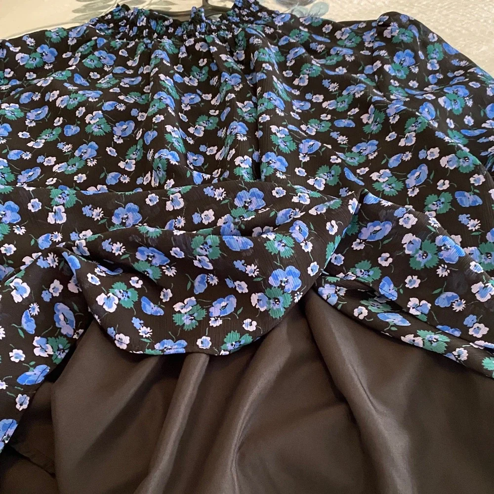 J. Crew Navy Floral Top with Blue and Green Accents - Picture 4 of 4